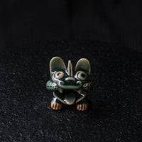 Green mini Wamao 瓦猫 - Incense holder