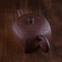 Tian Di Fang Yuan 天地方圆 - Teiera Yixing decorata in argilla viola Zini